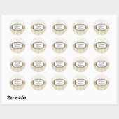 Beige Damask Stripe Wedding Sticker (Vel)