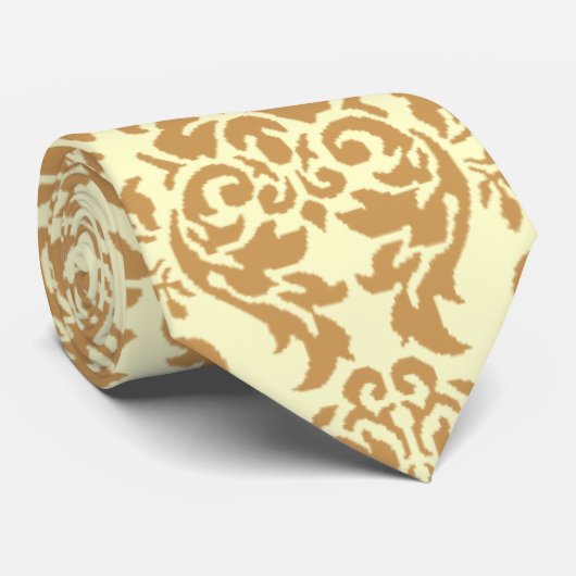 Beige Damask Stropdas (Opgerold)