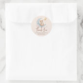 Beige Dank Je Teddybeer Babyshower Ronde Sticker (Tas)