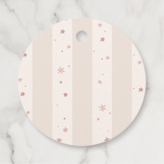 Beige Dank u Teddy Bear Baby shower Bedankjes Labels (Achterkant)