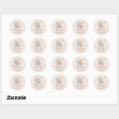 Beige Dank u Teddy Bear Baby shower Ronde Sticker (Vel)