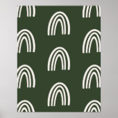 Beige/Dark Sage Boho Rainbows Nursery Decor Poster (Voorkant)