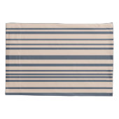 Beige/Deep Blue Simple Stipe Pattern Kussensloop (Achterkant)