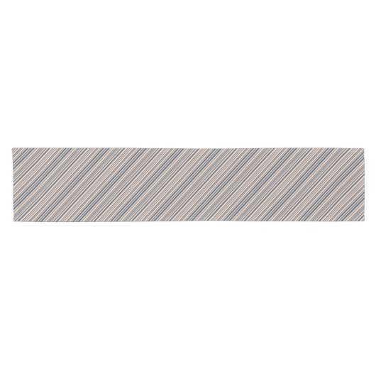 Beige/Deep Blue Stylish Stripe Pattern Korte Tafelloper (Horizontaal)