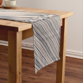 Beige/Deep Blue Stylish Stripe Pattern Korte Tafelloper (Voorbeeld)