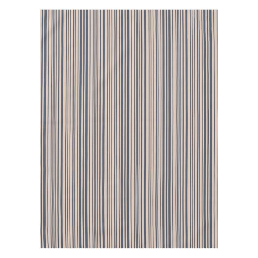 Beige/Deep Blue Stylish Stripe Pattern Tafelkleed (Voorkant)