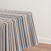 Beige/Deep Blue Stylish Stripe Pattern Tafelkleed (Voorbeeld)