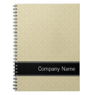 Beige diamanten patroon gepersonaliseerd notitieboek