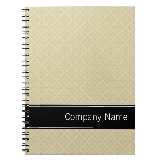 Beige diamanten patroon gepersonaliseerd notitieboek (Voorkant)