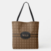 Beige diamantpatroon op bruin tote bag (Achterkant)