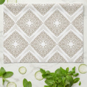 Beige Diamond Medallion Kitchen Towel Theedoek (Gevouwen)