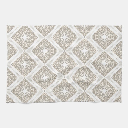 Beige Diamond Medallion Kitchen Towel Theedoek (Horizontaal)