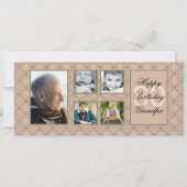 Beige Diamonds Multi-Photo Invitation Kaart (Voorkant)