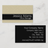 Beige Diamonds Pattern Modern Professional Visitekaartje (Voorkant / Achterkant)