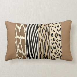 Beige Dierlijke ingegraveerd Gedrukte Zebra Stripe Kussen