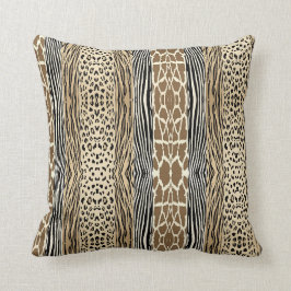 Beige Dierlijke ingegraveerd Gedrukte Zebra Stripe Kussen