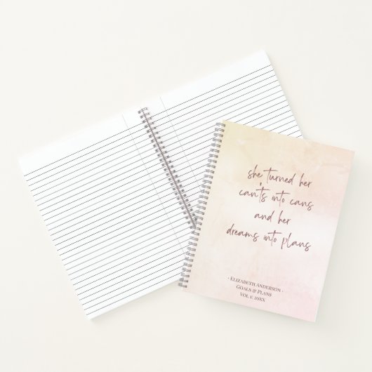 Beige Doelstellingen en plannen Naam journaal Noti Notitieboek (Binnen)