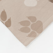 Beige Dog Paws met naam en monogram Fleece Deken (Hoek)
