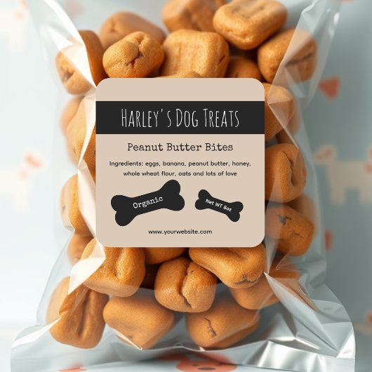 Beige | Dog Treat Business Labels