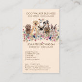 Beige Dog Walker Service Gratis cadeau naam Visitekaartje (Achterkant)