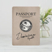 Beige Dominicaanse Republiek paspoort Bewaar de da Save The Date (Staand voorkant)