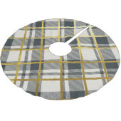 Beige & Donkergroene Tartan Plaid Patroon Kerstboom Rok (Gekanteld)
