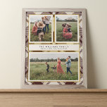 Beige & Donkerrode Tartan 3 Fotocollage Kerstmis Poster<br><div class="desc">Introductie van ons familiefoto collage poster, een opvallende mix van gekoesterde herinneringen en tijdloze elegantie. De beige en diep rode tartan geruite achtergrond, versierd met weelderige gouden accenten, zet het podium voor uw gewaardeerde momenten. Een verfijnde beige overlay wiegt een hartverwarmende collage van drie familiefoto's, die de essentie van saamhorigheid...</div>