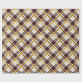 Beige & Donkerrode Tartan Plaid Kerstmis Cadeaupapier (Vlak)