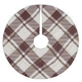 Beige & Donkerrode Tartan Plaid Patroon Kerstboom Rok (Voorkant)