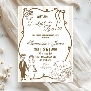 Beige Doodle Handgeschreven Casino Thema Lucky In Kaart
