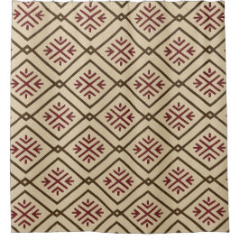Beige douchegordijn geïnspireerd op tribal-stijl
