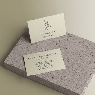 Beige Doula voor pasgeboren baby's Visitekaartje