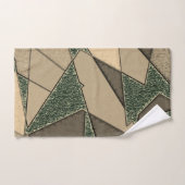 Beige driehoekige snede op de donkergroene achterg bad handdoek (Handdoek)