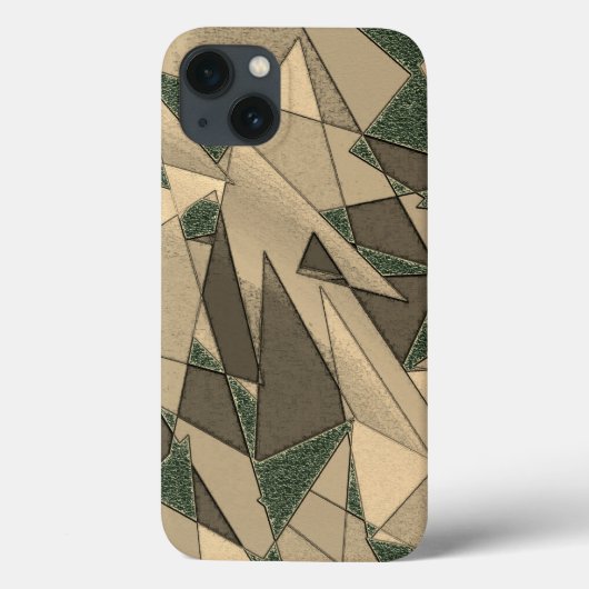 Beige driehoekige snede op de donkergroene achterg Case-Mate iPhone case (Achterkant)