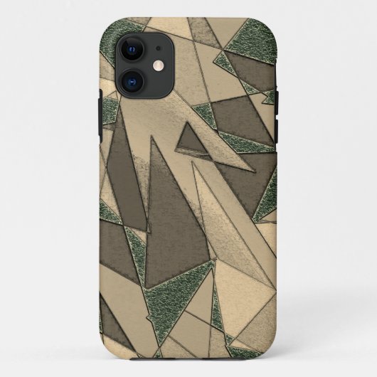 Beige driehoekige snede op de donkergroene achterg Case-Mate iPhone case (Achterkant)