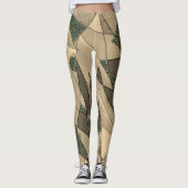 Beige driehoekige snede op de donkergroene achterg leggings (Voorkant)