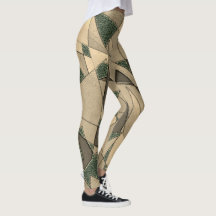 Beige driehoekige snede op de donkergroene achterg