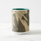 Beige driehoekige snede op de donkergroene achterg mok (Midden)