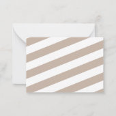 Beige Dubbele Grens Modern Monogram Gestreept Notitiekaartje (Achterkant)