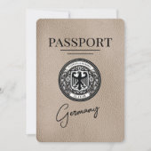 Beige Duitsland paspoort Bewaar de datum Save The Date (Voorkant)