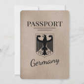 Beige Duitsland Paspoort bruiloft uitnodiging (Achterkant)