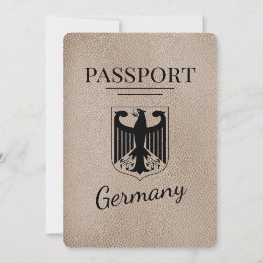 Beige Duitsland Paspoort bruiloft uitnodiging (Achterkant)