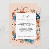 Beige & Dusty Blue Floral Behuizing Kaart - LG Bei (Voorkant / Achterkant)