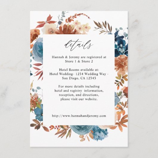 Beige & Dusty Blue Floral Behuizing Kaart - LG Wit (Voorkant)