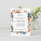 Beige & Dusty Blue Floral Behuizing Kaart - LG Wit (Staand voorkant)