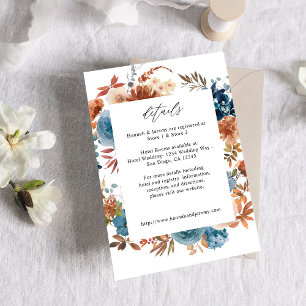 Beige & Dusty Blue Floral Behuizing Kaart - LG Wit