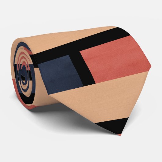 Beige Dusty Perzik Blauw Modern Stropdas (Opgerold)