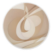 Beige Dynamic Abstracte Vormen Keramische Knop (Voorkant)