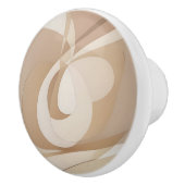 Beige Dynamic Abstracte Vormen Keramische Knop (Rechts)