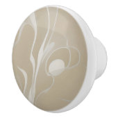 Beige Dynamic Abstracte Vormen Keramische Knop (Rechts)